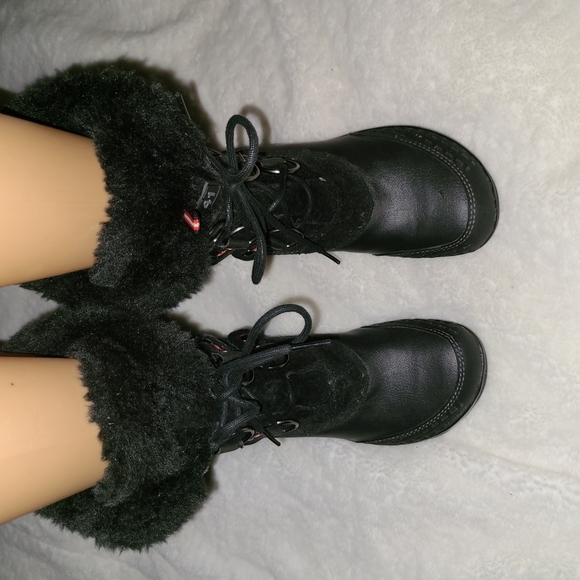 Jambu Size 7.5 Black Vegan Heeled Calf Boots - Picture 1 of 10